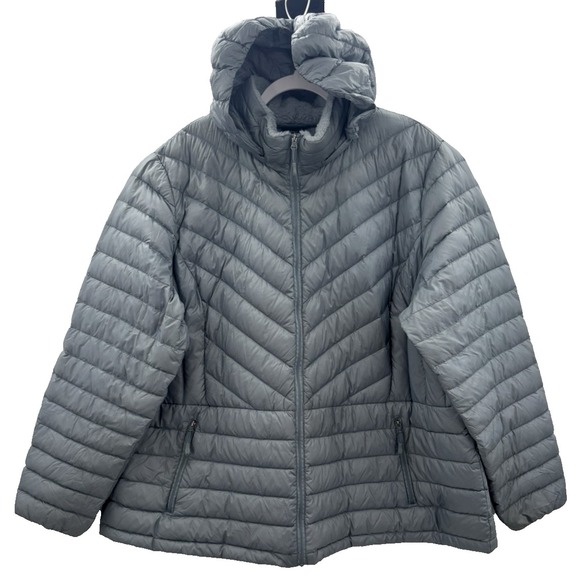 32 Degrees Jackets & Blazers - 32 Degrees Down Puffer Hooded Quilted Jacket Coat 2X Zip Pocket Lightweight Gorp